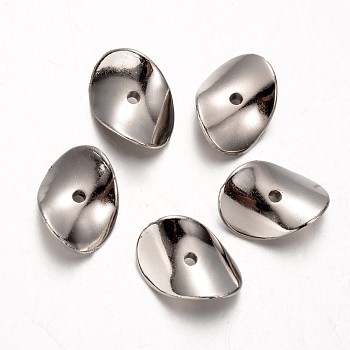 Twist CCB Plastic Beads, Platinum, 21x15x4mm, Hole: 2mm
