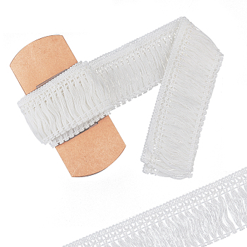 Gorgecraft Cotton Lace Ribbon Edge Trimmings, Tassel Ribbon, for Sewing Cloth Craft, White, 2-1/2 inch(60mm), 5yards/roll(4.57m/roll)