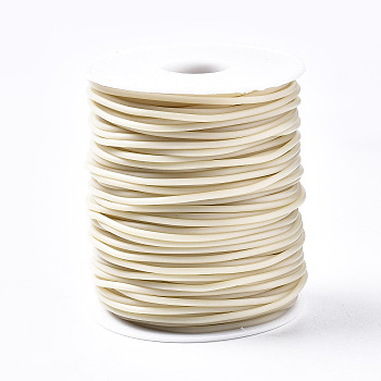 Hollow Pipe PVC Tubular Synthetic Rubber Cord, Wrapped Around White Plastic Spool, Tan, 2mm, Hole: 1mm, about 54.68 yards(50m)/roll