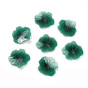 Opaque Acrylic Bead, with Heat shrinkable piece, Lotus Leaf, 19x21.5x1mm, Hole: 1mm