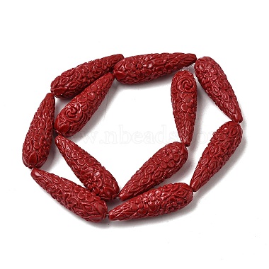 brins de perles sculpt&eacute;es en corail synth&eacute;tique(CORA-C003-09A-02)-6