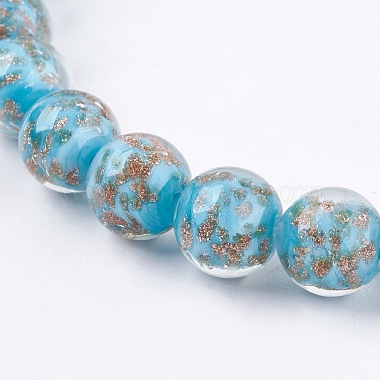 11mm DarkTurquoise Round Lampwork Beads