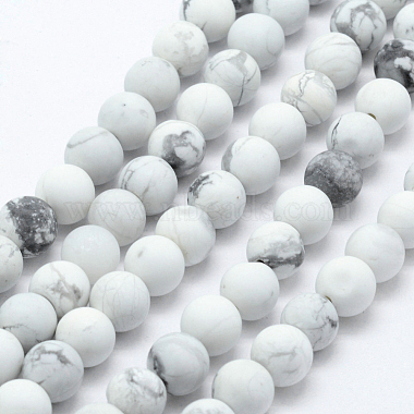 White Round Howlite Beads