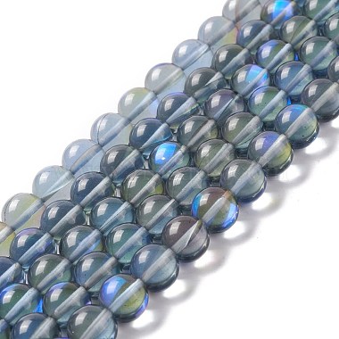 Slate Blue Round Moonstone Beads