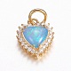 Brass Micro Pave Cubic Zirconia Charms(ZIRC-G141-01G-A)-1