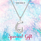 SHEGRACE Rhodium Plated 925 Sterling Silver Initial Pendant Necklaces(JN903A)-5