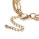 PVD Vacuum Plating 304 Stainless Steel Double Chains Multi Layered Necklace with Heart Charms for Women(STAS-E155-08G)-3