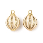 Brass Micro Pave Cubic Zirconia Pendants, Balloon Charms, with Enamel, Rack Plating, Long-Lasting Plated, Cadmium Free & Lead Free, Real 18K Gold Plated, 19.5x13.5x14mm, Hole: 2.5x1.5mm(KK-Z146-18G)