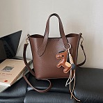 DIY PU Leather Crossbody Making Kits, with Horse Pendant Decorations and Magnetic Clasps, Golden, Saddle Brown, 280x195x2mm(FB-CBA9065-01)