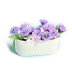 Window Flower Shelf Resin Dessert Model, Micro Landscape Dollhouse Decoration, Pretending Prop Accessories, Violet, 45x18x45mm(PW-WGFFA9D-10)