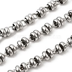 304 Stainless Steel Flat Round Link Chains, Unwelded, with Spool, Stainless Steel Color, 9x8mm(CHS-K024-14P)