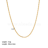 Stainless Steel Cardano Chain Necklaces, Golden, 17.72 inch(45cm)(PW-WG8A4BA-07)