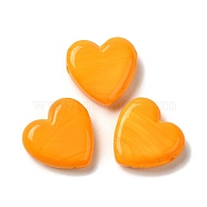 Handmade Lampwork Beads, Heart, Orange, 20x20x7mm, Hole: 1.2~1.5mm(LAMP-U002-03B)