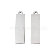 304 Stainless Steel Pendants, Rectangle, Stainless Steel Color, 24x6x1mm, Hole: 1.5mm(STAS-N095-091)