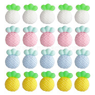 20Pcs 4 Colors Pineapple Food Grade Eco-Friendly Silicone Beads, Chewing Beads For Teethers, DIY Nursing Necklaces Making, Mixed Color, 21.5x15.5x12.5mm, Hole: 1.5mm, 5pcs/color(SIL-GL0001-05)