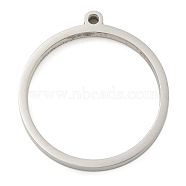 Non-Tarnish 304 Stainless Steel Laser Cut Pendants, Ring Charm, Stainless Steel Color, 30.5x28x3mm, Hole: 2mm(STAS-U009-06D-01)