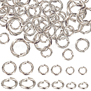 150Pcs 3 Styles 304 Stainless Steel Jump Rings, Open Jump Rings, Twisted, Stainless Steel Color, 6~10x1~1.3mm,  Inner Diameter: 4~8mm, 50pcs/style(STAS-BBC0002-94)