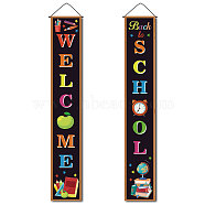 Rectangle Door Wall Hanging Polyester Sign for Festival, for Festival Party Decoration Supplies, Welcome to School, Colorful, 180x30cm, 2pcs/set(HJEW-WH0036-02J)