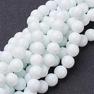 Glass Beads Strands, Imitation Jade, Round, White, about 10mm in diameter, hole: 1mm, 31pcs/strand, 11 inch(X-GR10mm26Y)