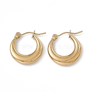 201 Stainless Steel Hoop Earrings with 304 Stainless Steel Pins for Women, Golden, 19x17.5x3.2mm, Pin: 0.7~0.8mm(EJEW-B016-06G)