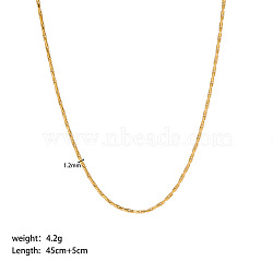 Stainless Steel Boston Link Chain Necklaces, Golden, 17.72 inch(45cm)(PW-WG8A4BA-07)