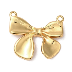 Rack Plating Brass Pendants, Long-Lasting Plated, Lead Free & Cadmium Free, Bowknot, Real 18K Gold Plated, 19.5x21.5x2.5mm, Hole: 1.4mm(KK-B092-38G)