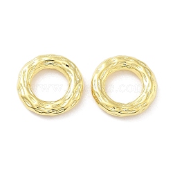 Alloy Linking Rings, Textured Ring, Real 18K Gold Plated, 14.5x3mm, Inner Diameter: 8mm(FIND-G085-07B-G)