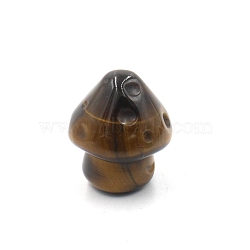 Natural Tiger Eye Carved Figurines Statues for Home Office Desktop Decoration, Mushroom, 25x30mm(PW-WGD7C6D-04)