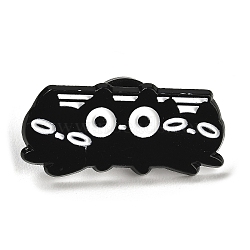 Cartoon Cat Enamel Pin, Alloy Brooch for Backpack Clothes, Black, 13x28x1.5mm(JEWB-P032-D08)