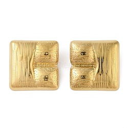 304 Stainless Steel Stud Earrings for Women, Square, Golden, 29.5x29.5mm(EJEW-S001-09)