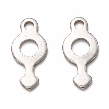 201 Stainless Steel Charms, Laser Cut, Male Gender Sign, Stainless Steel Color, 13x6x1mm, Hole: 1.4mm