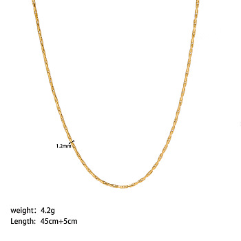 Stainless Steel Cardano Chain Necklaces, Golden, 17.72 inch(45cm)