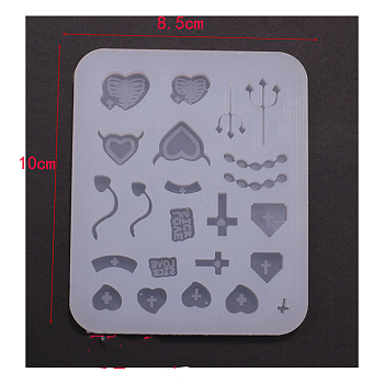 Quicksand Molds, Silicone Shaker Molds, for UV Resin, Epoxy Resin Craft Making, Heart Pattern, 100x85x8mm