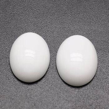 Oval Natural White Jade Cabochons, 18x13x6mm
