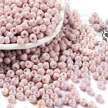 Baking Paint Glass Seed Beads, Round, Linen, 4x3mm, Hole: 1.2mm, about 7650pcs/pound