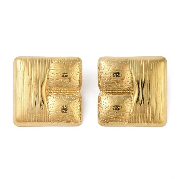 304 Stainless Steel Stud Earrings for Women, Square, Golden, 29.5x29.5mm