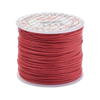 Waxed Cotton Cord, Red, 1mm, about 27.34 yards(25m)/roll