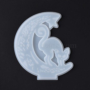 Halloween Theme DIY Moon with Ghost Cat Display Decoration Silicone Molds(DIY-G058-E04)-4