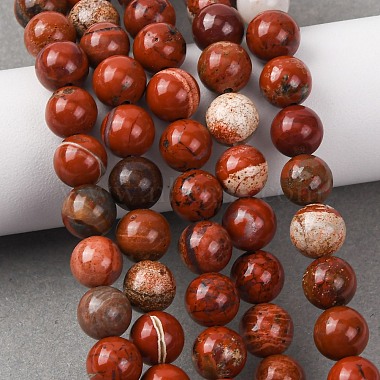 Natural Red Jasper Bead Strands(G-R193-11-8mm)-4