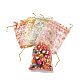 Gold Stamping Rose Flower Rectangle Organza Gift Bags(OP-L006B-01)-1