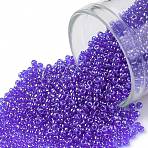 TOHO Round Seed Beads, Japanese Seed Beads, (116) Transparent Luster Cobalt, 15/0, 1.5mm, Hole: 0.7mm, about 3000pcs/10g(X-SEED-TR15-0116)