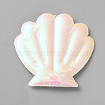 PU Leather Shell Shape Applique for Clothing Dress Bag Garment Accessories, Sew On Patches, White, 50x51x4.5mm(DIY-WH0899-399B)