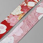 Cotton Flower Print Ribbons, for Clothing Ornament, FireBrick, 1-1/8 inch(29mm)(OCOR-WH0045-28B-01)