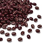 Opaque Acrylic Beads, Coffee Bean, Golden Metal Enlaced, Coconut Brown, 10.5x8x4.5~5mm, Hole: 1.2mm, about 1851~1900pcs/500g(OACR-Z030-01B)