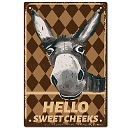 Vintage Metal Iron Tin Sign Poster, Wall Decor for Bars, Restaurants, Cafes Pubs, Vertical Rectangle, Donkey Pattern, 300x200x0.5mm(AJEW-WH0157-653)