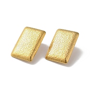 304 Stainless Stud Earring Findings, with Vertical Loops, Golden, Rectangle, 25x17mm, Hole: 2.5mm, Pin: 0.8mm(STAS-M314-02A-G)