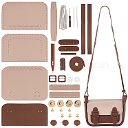 DIY PU Imitation Leather  Women's Crossbody Bag Making Kits, including Fabrics, Zinc Alloy Clasp, Bag Handle, Cord, Needle, Zipper, PeachPuff(DIY-WH0399-38A)