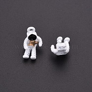 Baking Painted Alloy Pendants, Astronaut Bend Legs Around a Star, White, 19x9x4mm, Hole: 1.8mm(X-PALLOY-R136-06)
