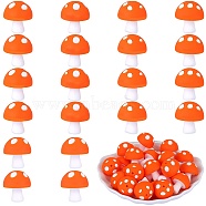 20Pcs Mushroom Silicone Focal Beads, Chewing Toy Accessoies for Teethers, DIY Nursing Necklaces Making, Dark Orange, 18mm, Hole: 2mm(JX901G)