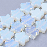 Opalite Beads Strands, Star, 12x12x4~5mm, Hole: 1mm, about 20pcs/strand, 8.26 inch(G-R451-08D)